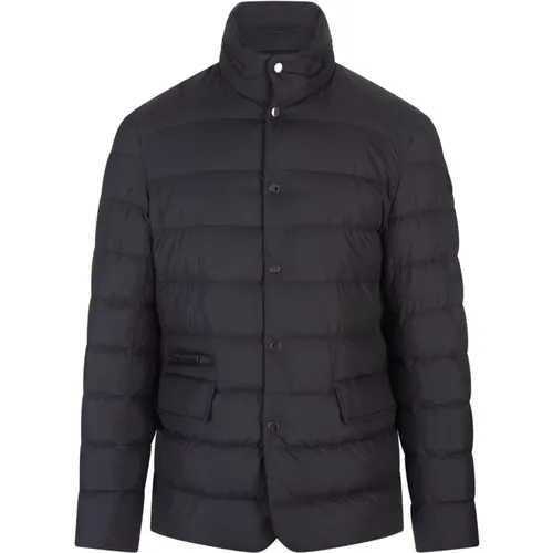 Navy Down Jacket Malinvern , male, Sizes: M, L - Moncler - Modalova