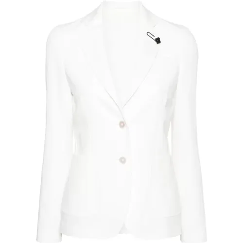 Twill Jacket with Lapel Detail , female, Sizes: XS, S, XL, M, L - Lardini - Modalova
