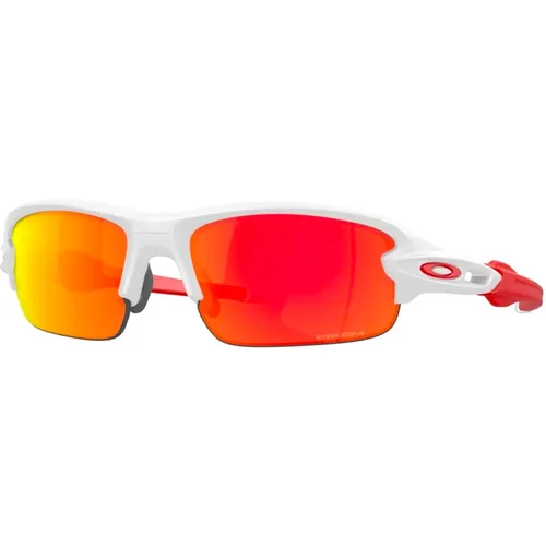 Sunglasses, unisex, , Size: 58 MM Junior Sunglasses Matte White Prizm Ruby - Oakley - Modalova