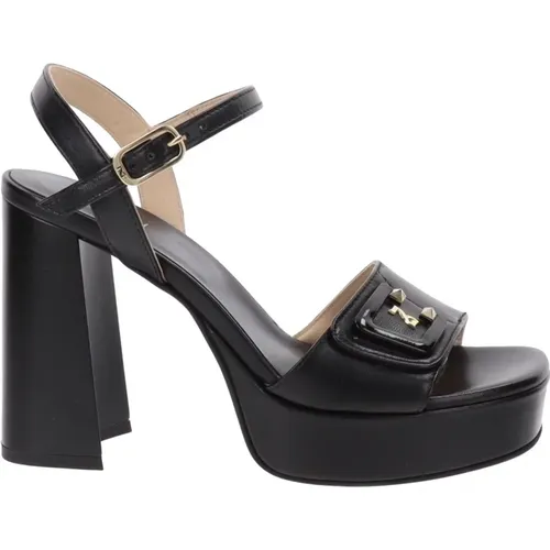 Leather High Heel Shoes with Buckle Closure , female, Sizes: 3 UK, 4 UK, 2 UK, 5 UK - Nerogiardini - Modalova