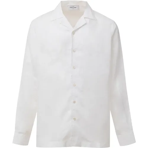 Casual Shirts, male, , Size: L Linen Shirt V-Neck Long Sleeve - Gran Sasso - Modalova