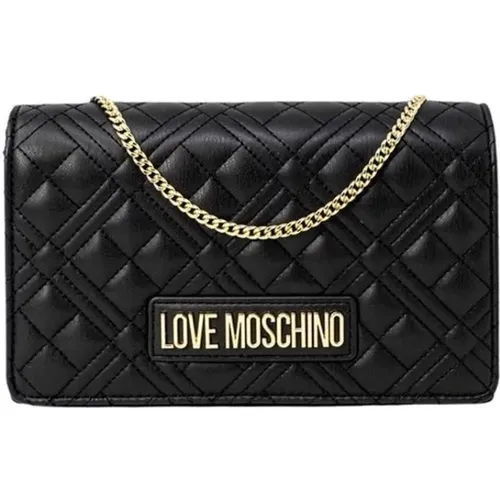 Handbags, female, , Size: ONE SIZE Structured Polyurethane Handbag - Love Moschino - Modalova