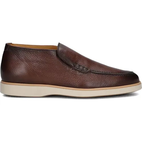 Braune Leder Slip-On Schuhe , Herren, Größe: 43 EU - Magnanni - Modalova