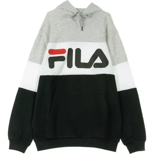 Hoodies, male, , Size: XS Night Blocked Hoodie Light Gray - Fila - Modalova