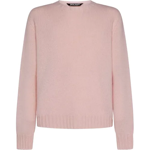 Intarsia-Knit Logo Sweater , male, Sizes: S, XL, M - Palm Angels - Modalova