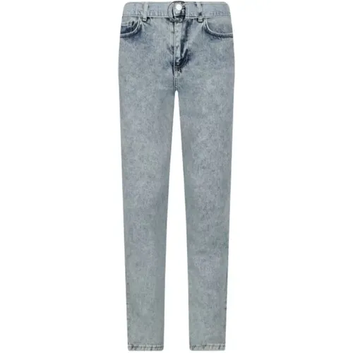 Blaue Skinny Jeans mit Metall-Logo , Damen, Größe: W26 - Guess - Modalova