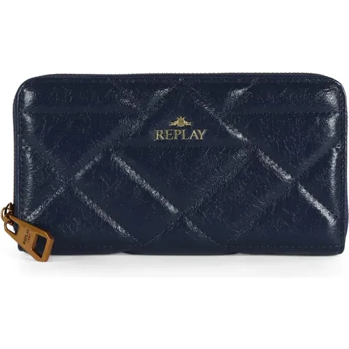 Wallets & Cardholders, female, , Size: ONE SIZE Quilted Eco-leather Wallet with Logo - Replay - Modalova