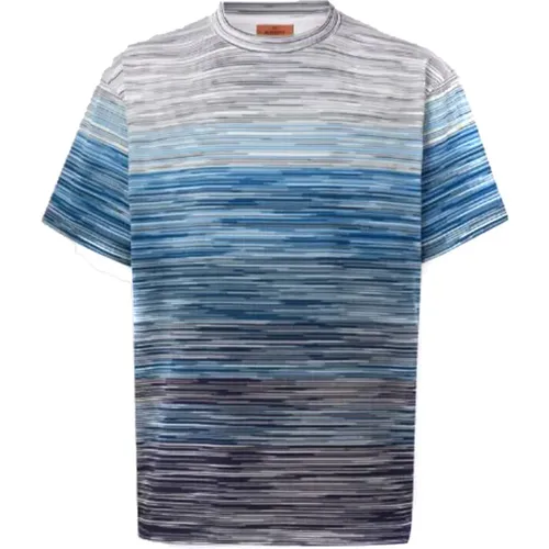 T-Shirts, male, , Size: S Blue Cotton T-Shirt Elevate Style - Missoni - Modalova