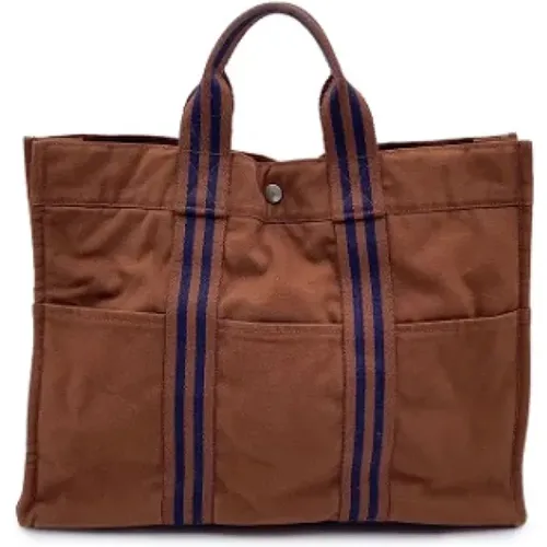 Pre-owned Tote Bags, female, , Size: ONE SIZE Pre-owned Cotton handbags - Hermès Vintage - Modalova