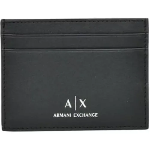 Wallets & Cardholders, male, , Size: ONE SIZE Elegant Leather Card Case Wallet - Armani Exchange - Modalova