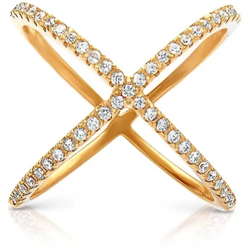 Cross Over Ring in Gold , Damen, Größe: 54 MM - Nialaya - Modalova