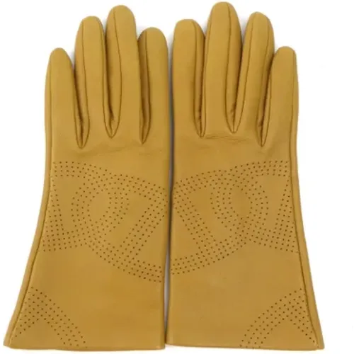 Pre-owned Leather gloves , female, Sizes: ONE SIZE - Hermès Vintage - Modalova