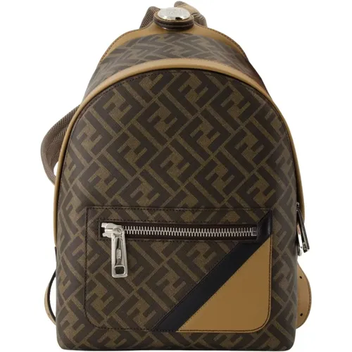 Backpacks, male, , Size: ONE SIZE Diagonal Backpack with Adjustable Straps - Fendi - Modalova