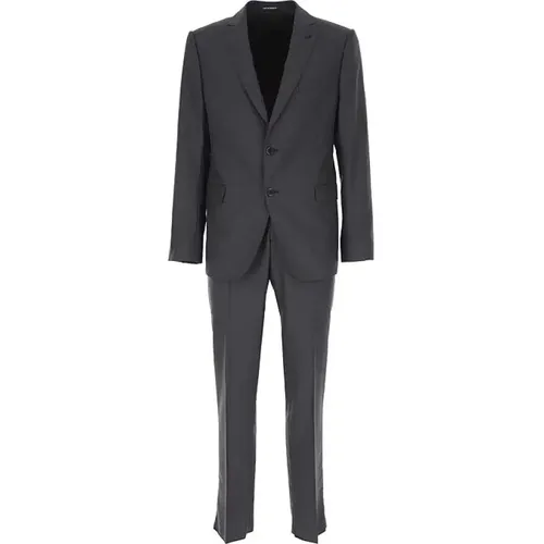 Single Breasted Suits, male, , Size: 2XL Dark Grey Noos Suit Set for Men - Emporio Armani - Modalova