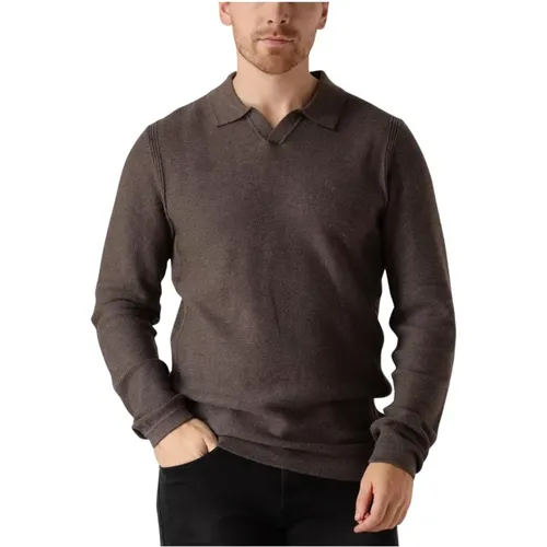 Brauner Polo Pullover für Herren , Herren, Größe: M - DSTREZZED - Modalova