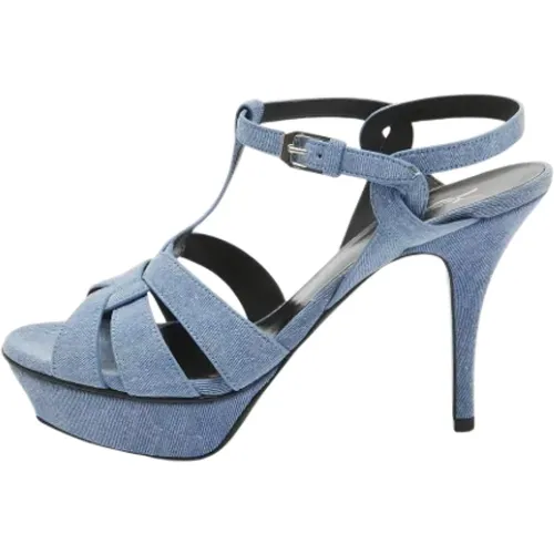 Pre-owned Denim sandals , female, Sizes: 6 1/2 UK - Yves Saint Laurent Vintage - Modalova