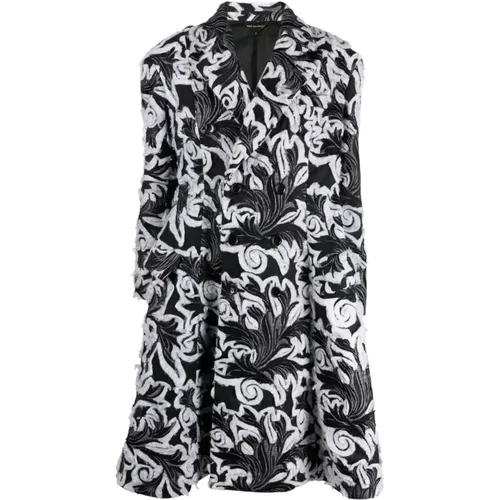 Floral Jacquard Double-Breasted Coat , female, Sizes: M - Comme des Garçons - Modalova