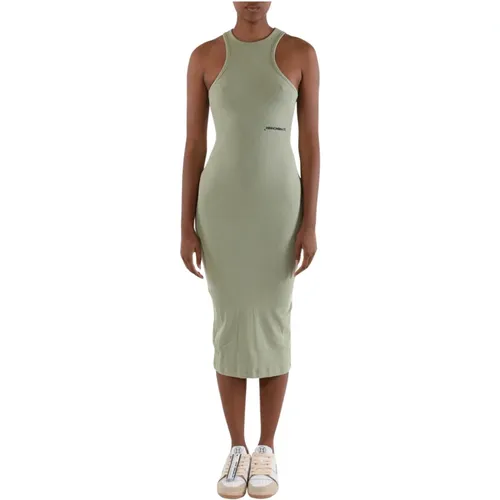 Ribbed Sleeveless Dress with Front Print , female, Sizes: M, L, S, XS - Hinnominate - Modalova