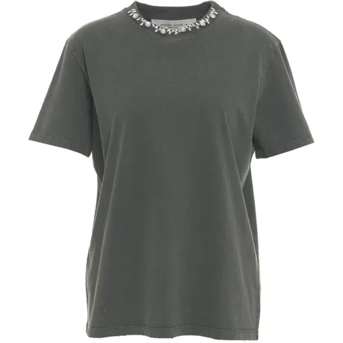 Womens Clothing T-Shirts Polos Grey Ss24 , female, Sizes: S - Golden Goose - Modalova
