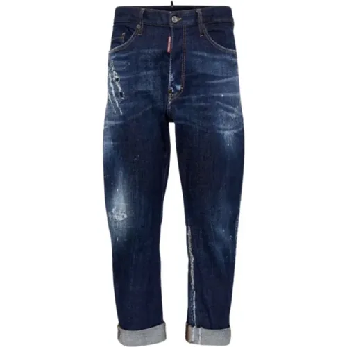 Zerrissene Straight Leg Jeans , Herren, Größe: L - Dsquared2 - Modalova