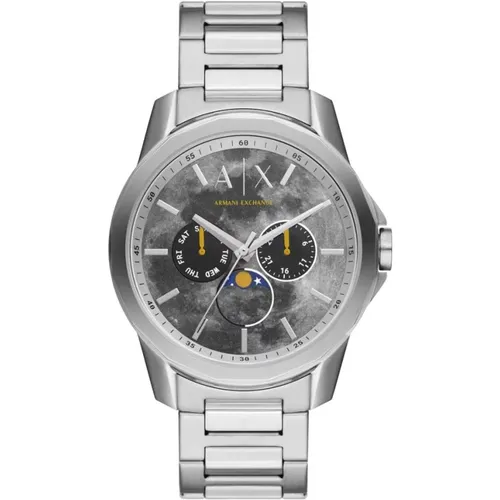 Watches, unisex, , Size: ONE SIZE Men's Silver Quartz Analog Watch - Armani Exchange - Modalova