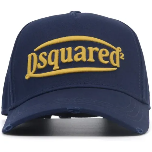 Caps, unisex, , Size: ONE SIZE Canvas Logo Cap in Navy - Dsquared2 - Modalova