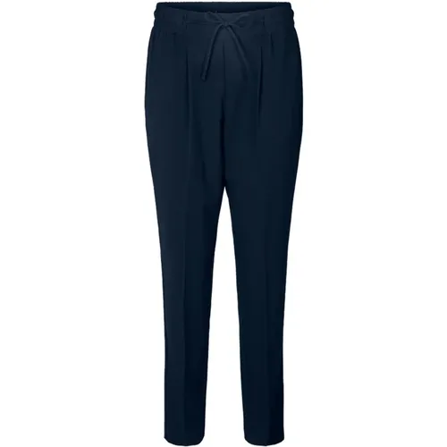 Elegant Navy Pants with Elastic Waistband , female, Sizes: M, XL, XS, L - Freequent - Modalova