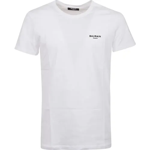 Classic Fit Flock T-Shirt , male, Sizes: S, M, XL - Balmain - Modalova