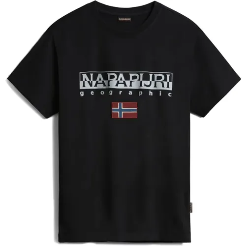 Kurzarm T-Shirt für Männer , Herren, Größe: L - Napapijri - Modalova