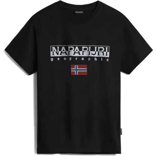 Kurzarm T-Shirt für Männer , Herren, Größe: M - Napapijri - Modalova