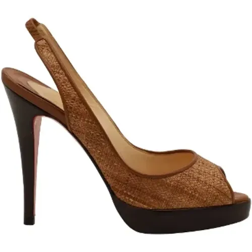 Pre-owned Raffia sandals , female, Sizes: 4 UK - Christian Louboutin Pre-owned - Modalova