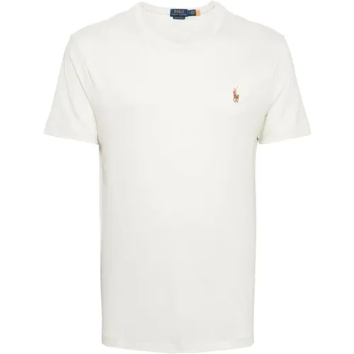 Blau Baumwolle Regular Fit T-Shirt , Herren, Größe: M - Polo Ralph Lauren - Modalova