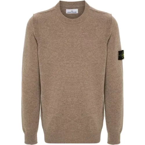 Wool Crewneck Sweater Ribbed , male, Sizes: 2XL - Stone Island - Modalova