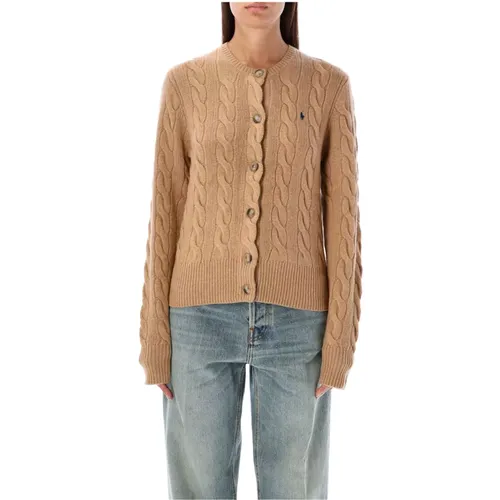 Camel Cable-Knit Cardigan Collection Aw24 , female, Sizes: S, L - Ralph Lauren - Modalova