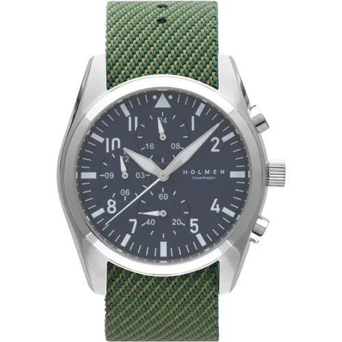 Adventurer Chronograph Watch , male, Sizes: ONE SIZE - Holmen Copenhagen - Modalova