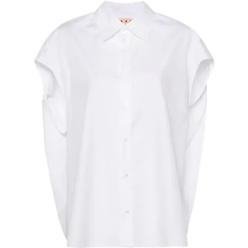 Weißes Popeline Hemd , Damen, Größe: S - Marni - Modalova
