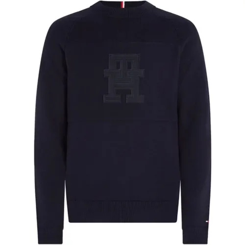 Monogram Crew Neck Sweatshirt , Herren, Größe: L - Tommy Hilfiger - Modalova