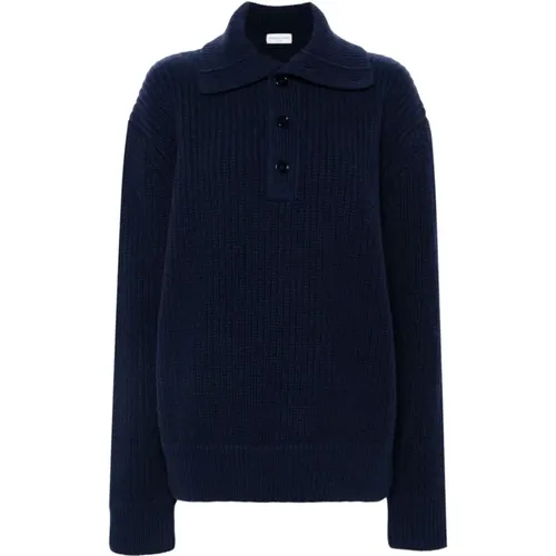 V-neck Knitwear, male, , Size: M Ribbed Knit Sweater Spread Collar - Dries Van Noten - Modalova