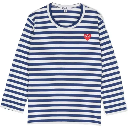 Gestreiftes Herz T-Shirt und Polo - Comme des Garçons Play - Modalova