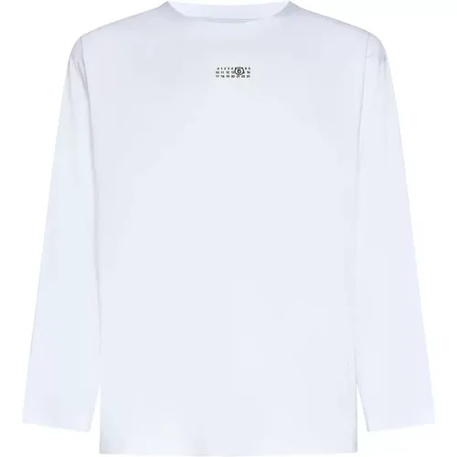 Weiße T-Shirts und Polos LS , Herren, Größe: S - MM6 Maison Margiela - Modalova