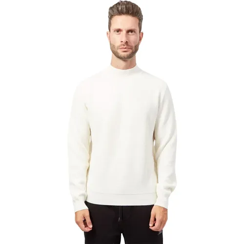 Weiße Woll-Halb-Zip-Pullover - Hugo Boss - Modalova