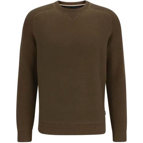 Herren Regular Fit Baumwoll- und Wollpullover , Herren, Größe: L - Hugo Boss - Modalova