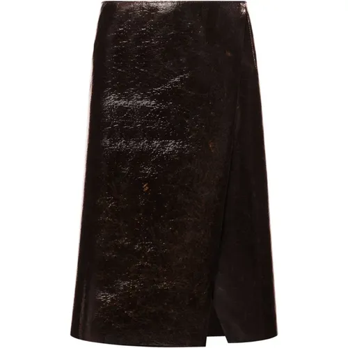 Coated Wool Blend Wrap Skirt , female, Sizes: S, XS - Philosophy di Lorenzo Serafini - Modalova