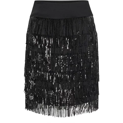 Short Skirts, female, , Size: M Sequin Fringe Skirt - InWear - Modalova