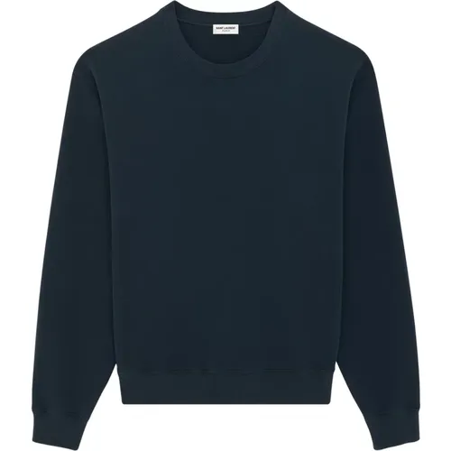Logo Fleece Sweatshirt , male, Sizes: M - Saint Laurent - Modalova