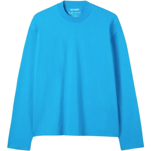 Ocean Boxy Fit Langarm T-Shirt , unisex, Größe: XS - Sunnei - Modalova