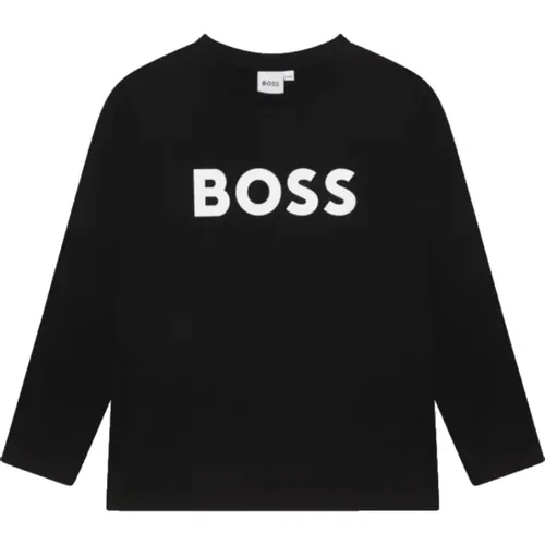 Schwarzes Baumwoll-T-Shirt für Kinder - Hugo Boss - Modalova