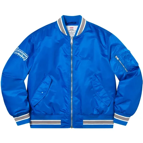 Blaue Ma-1 Wasserabweisende Jacke Limited Edition - Supreme - Modalova