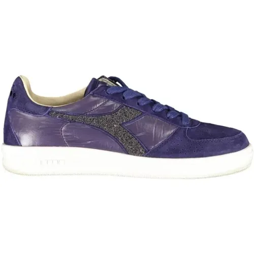 Blaue Stoff-Sneaker mit Swarovski-Kristallen , Damen, Größe: 36 EU - Diadora - Modalova