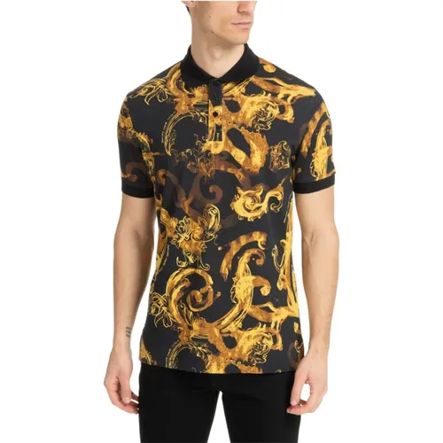 Abstract Watercolour Polo Shirt , male, Sizes: S, M - Versace Jeans Couture - Modalova
